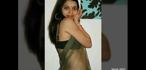  Kavya Sharma Indian Pornstar Nude In Black Transparent Saree